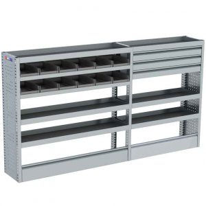 Invanteq Mechanic 3 large lichtgewicht aluminium bedrijfswageninrichting kast. Lengte 2280 mm, Breedte 355 mm, hoogte 1250 mm. 8 Legvakken. 3 lades. inclusief montagemateriaal. inclusief 12 zwarte magazijnbakken. inclusief anti slipmatten. Inclusief Vloerklep.10 jaar garantie. modulair systeem. Speciaal ontworpen Voor grote bedrijfswagens.Inbouw uitbesteden? vraag naar de mogelijkheden.