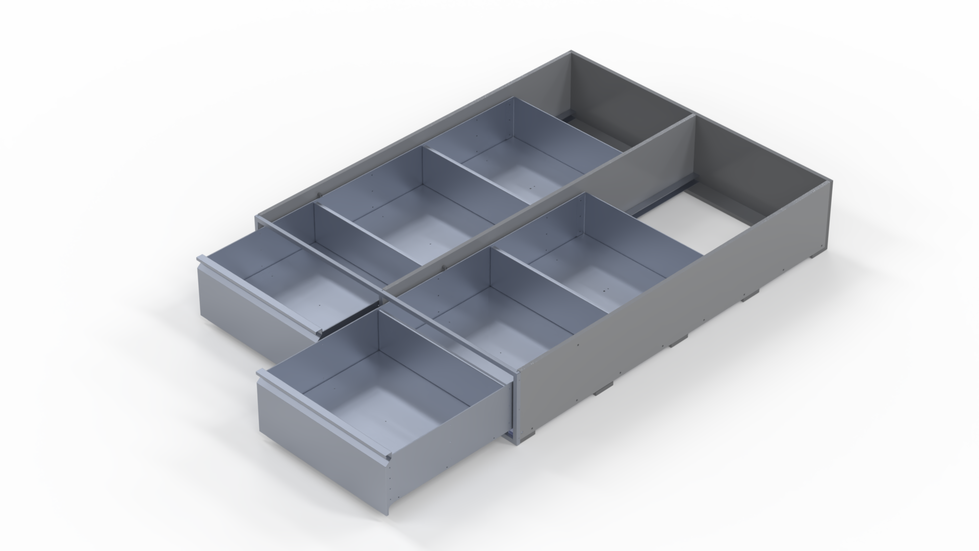 INVANTEQ Vloerlade Dubbel Middel | 1540 x 600 x 260 mm - Afbeelding 2