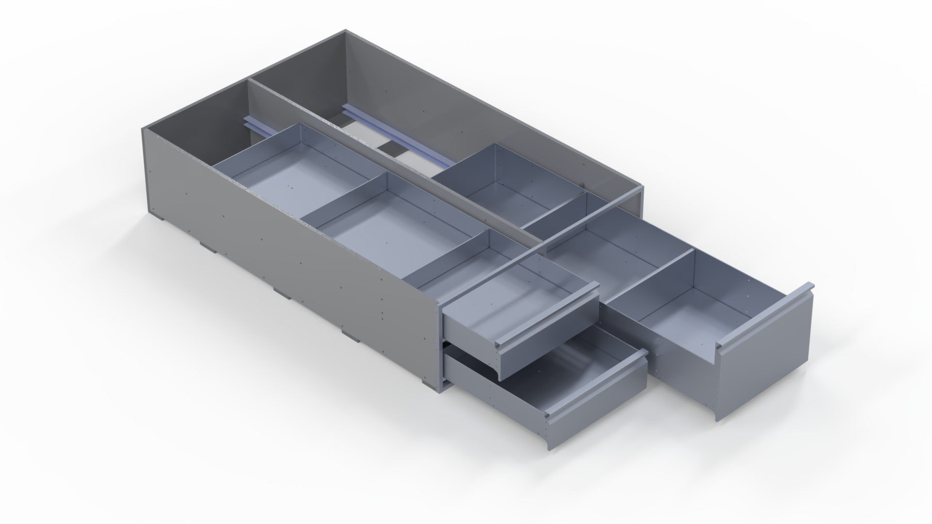 INVANTEQ Vloerlade Triple Hoog | 1540 x 500 x 340 mm