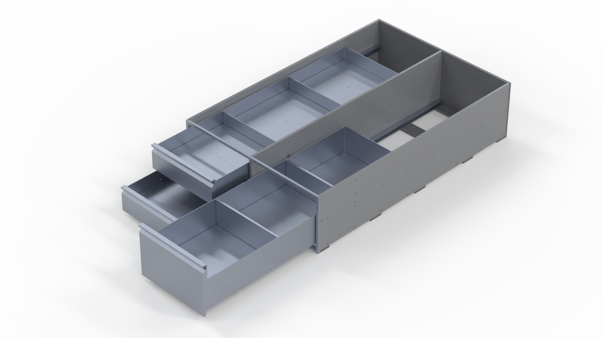 INVANTEQ Vloerlade Triple Hoog | 1540 x 500 x 340 mm - Afbeelding 3