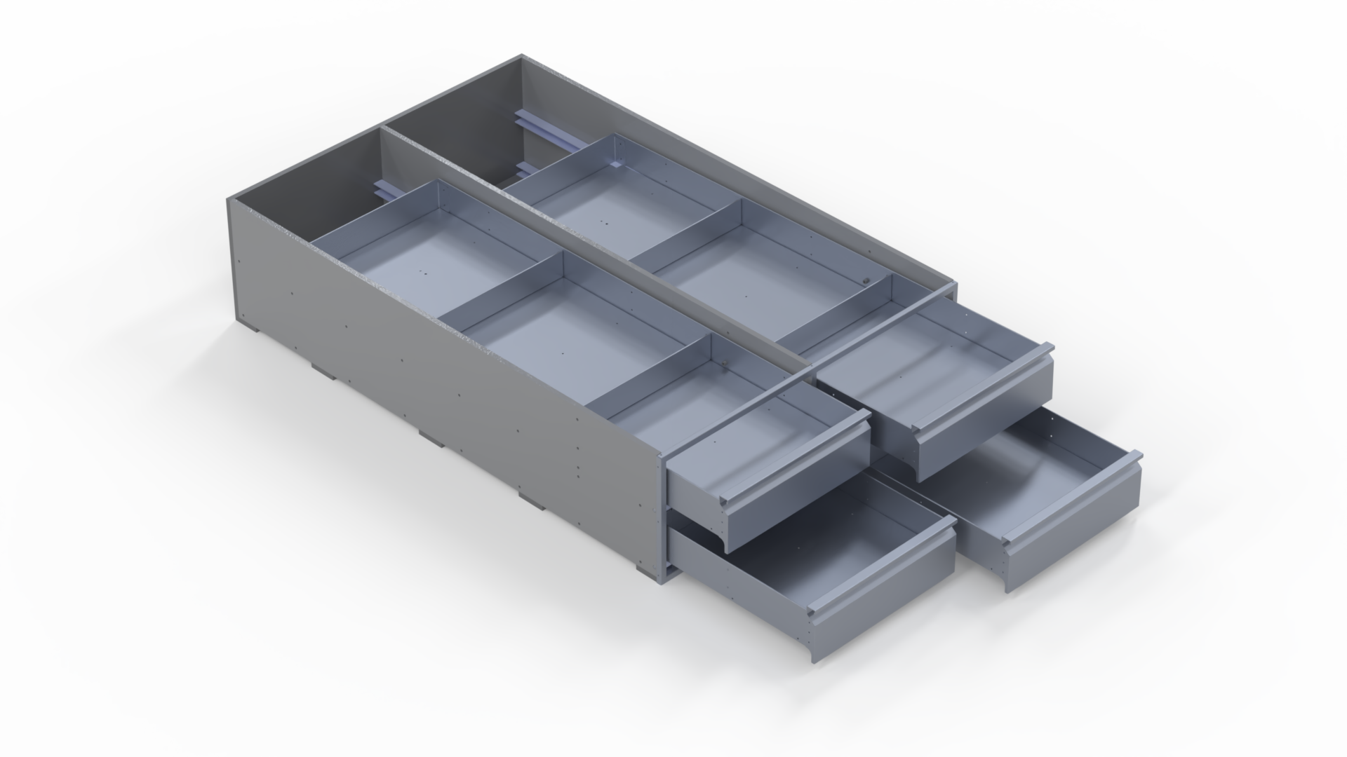 INVANTEQ Vloerlade Quadruple Hoog | 1540 x 500 x 340 mm