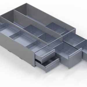 INVANTEQ Vloerlade Quadruple Hoog | 1540 x 400 x 340 mm