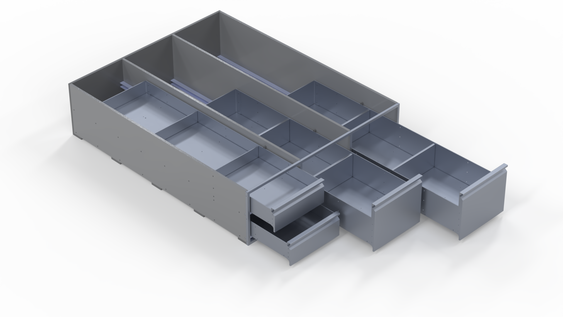 INVANTEQ Vloerlade Quadruple Hoog | 1540 x 400 x 340 mm