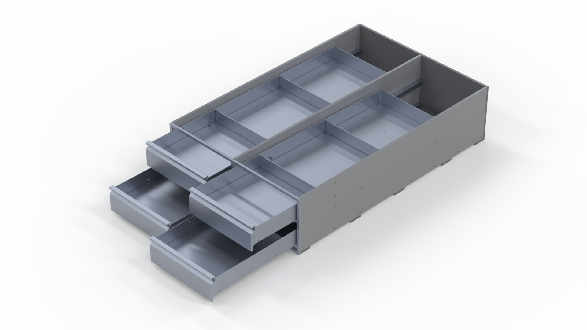 INVANTEQ Vloerlade Quadruple Hoog | 1540 x 500 x 340 mm - Afbeelding 3